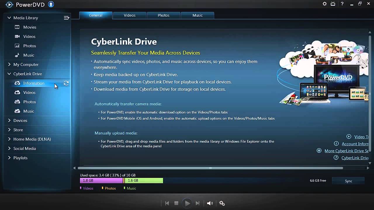 Setting Up Managing Your Cyberlink Drive Account Powerdvd Live Tutorial Cyberlink Youtube