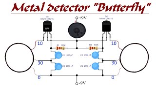 SIMPLE ELECTRIC PROJECT. METAL DETECTOR &quot;BUTTERFLY&quot; ( МЕТАЛЛОИСКАТЕЛЬ «БАБОЧКА» )