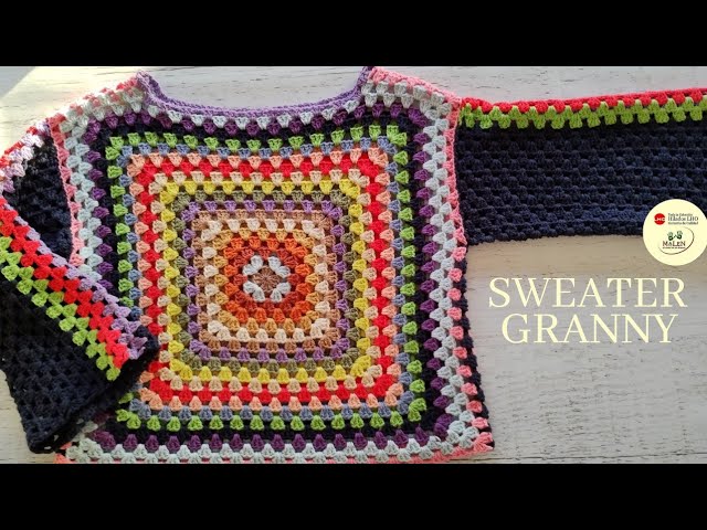 Sweater Granny Te muestro todo mangas escote costura.Apto principiantes.Facil.Crochet ganchillo