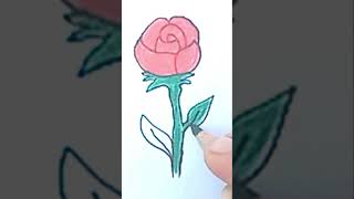 Rose Drawing | #shorts | Coloring pages