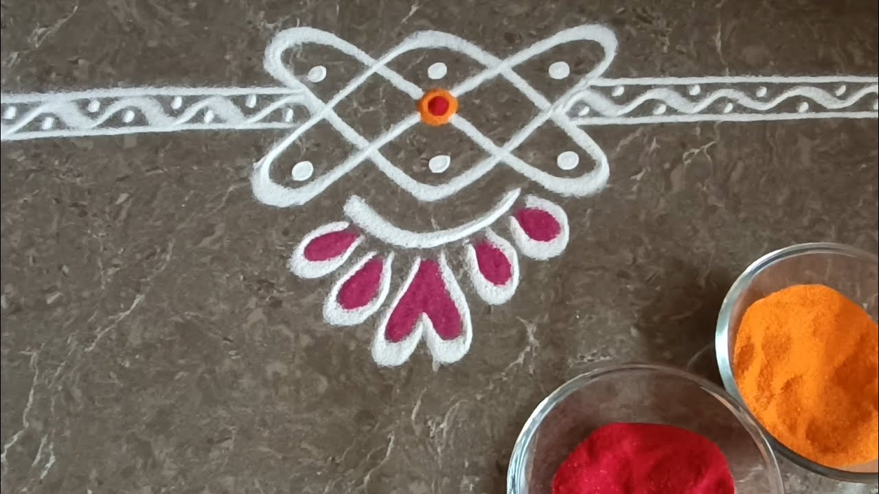 Beautiful border rangoli designs | Simple border muggulu | Friday rangoli | Daily rangoli designs 