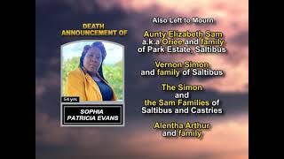 Sophia Patricia Evans ~ Long Obituary