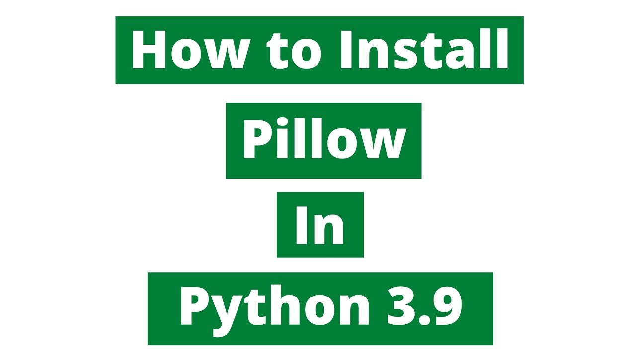 Pip Install Pillow Python 3