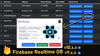 Read, Write, Update & Delete Data in Firebase 9 using Table | React JS