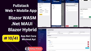 # 10 of 41 - Build Fullstack Online Quiz Web + Mobile App with Blazor WASM + .Net MAUI Blazor Hybrid
