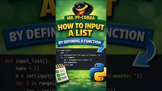 defining function to input a list #defkeyword #function #shorttrick #shorts @mrpycobra01