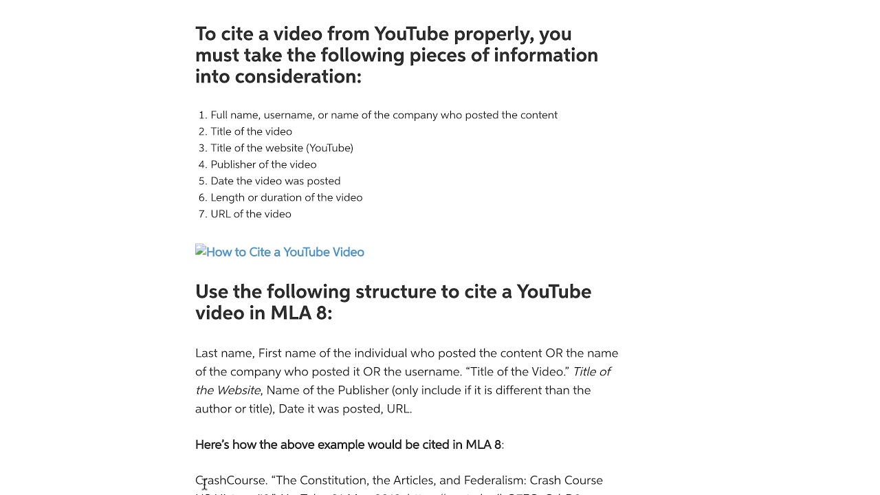 How to CITE A YOUTUBE VIDEO?