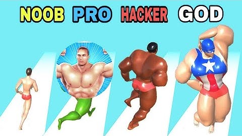 NOOB vs PRO vs HACKER vs GOD In Muscle Race All Levels Gameplay New Update