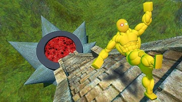 EXTREME Mega Ramp Fall Into LAVA! Euphoria Ragdoll Physics Test