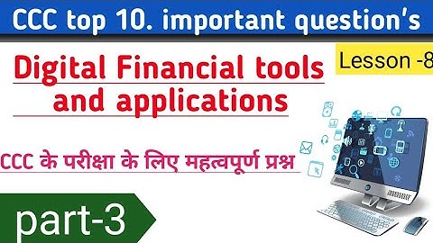 Lesson-8 ll Digital Financial tools and applications ll top 10. Most important mcq ll #hivescholar