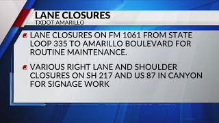 TxDOT Amarillo ‘Know Before You Go’ report for the week of Jan. 26