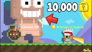 SPENDING 10,000 WLS  TO BECOME THE TALLEST in GROWTOPIA!!