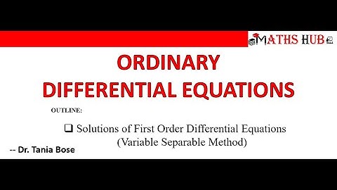 Solutions of First Order ODE - Variable Separable Method (ODE Part-3)