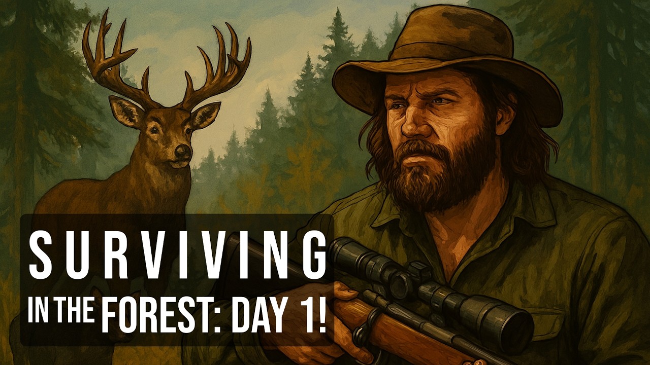 Surviving in the Forest: Day 1! the hunter call of the wild!