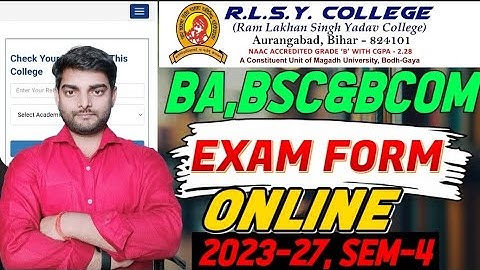 Ba,Bsc&Bcom Exam Form Sem-IV RLSY College 2023-27 | Ba,Bsc&Bcom Sem-4 Exam Form kaise bahre