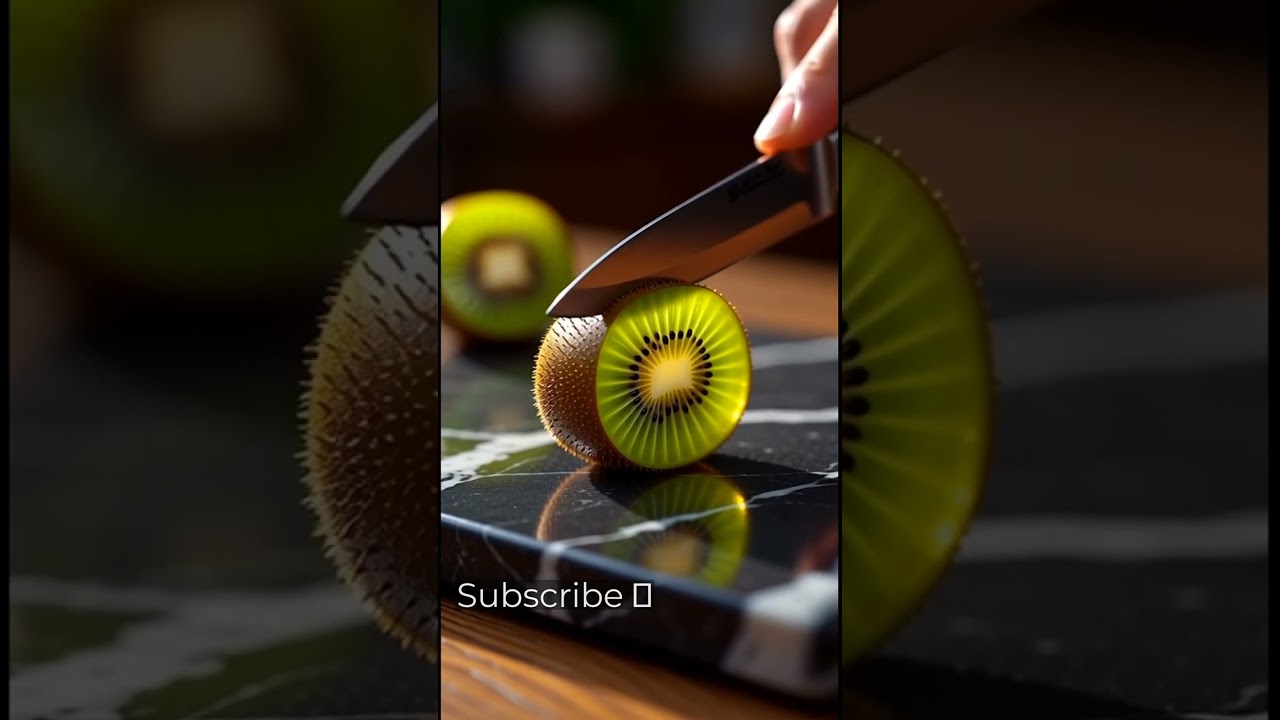 Kiwi Glass Fruit Cutting ASMR Satisfying