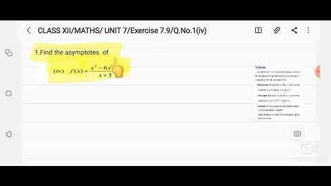CLASS XII/MATHS/UNIT 7/Exercise 7.9 /Q.No.1(iv)/Asymptotes