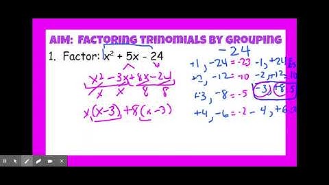 Factoring Trinomials by grouping with different signs - Google Slides