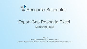 Export Gap Report to Excel – eRS Resource Planning Tool