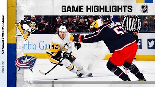 Penguins @ Blue Jackets 1\/21\/22 | NHL Highlights