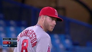 LAA@TOR: Featherston slides to snag grounder at third