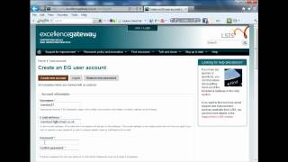 Registering on the Excellence Gateway
