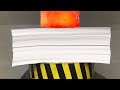 EXPERIMENT Glowing 1000 degree HYDRAULIC PRESS 100 TON vs 1000 Sheets of Paper