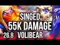 SINGED vs VOLIBEAR (TOP) | 55K damage | EUNE Challenger | 26.8