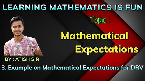 #DRV Example on Mathematical Expectation