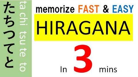 memorize HIRAGANA Fast & Easy - ta chi tsu te to