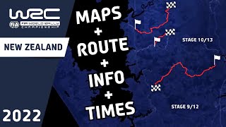 WRC Repco Rally New Zealand 2022 | Maps : Route : Stage Info : Times