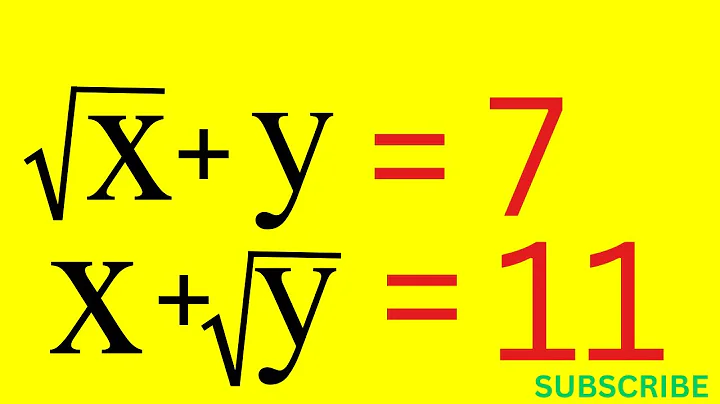 A Nice Algebra Math Olympiad Problem | Find the Value of x & y?