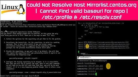 Could Not Resolve Host Mirrorlist.centos.org | How to fix yum install error on CentOS  Tamil