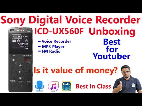 Hindi || Sony ICD-UX560f Digital voice recorder unboxing