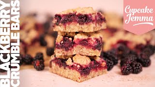 Easy, Mindful & Delicious Baked Blackberry Crumble Bars | Cupcake Jemma Channel