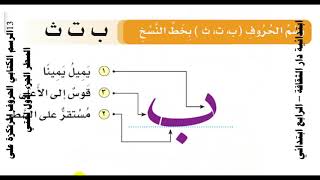 13الرسم الكتابي الحروف المرتكزة على السطر الجزء الأول لغتي رابع