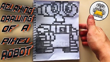 How to draw PIXEL Robot Valley  (I draw and color to relaxing music is a very complex drawing)