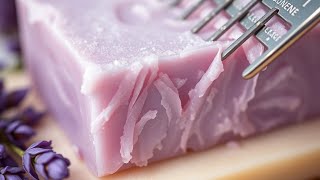 Shaving Lavender Soap Into Perfect Curls ASMR 🪻 #shorts