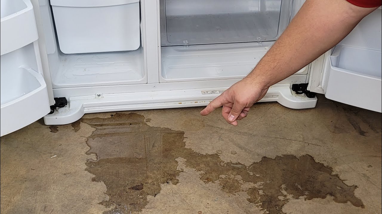 GE Refrigerator Leaking Water on the Floor - How to Clean a Drain Line ...