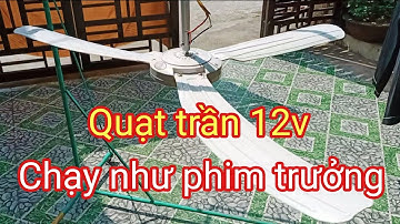 🇻🇳 Chạy thử Quạt trần 12v bằng 1 tấm pin 100w, không chổi than - Shop Solar