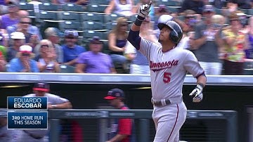 MIN@COL: Escobar blasts a solo home run