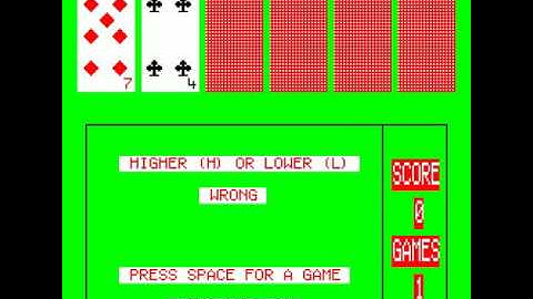 Play Your Cards Right 19xx 96K FOR Camputers Lynx FROM http craig anderson themes weebly com