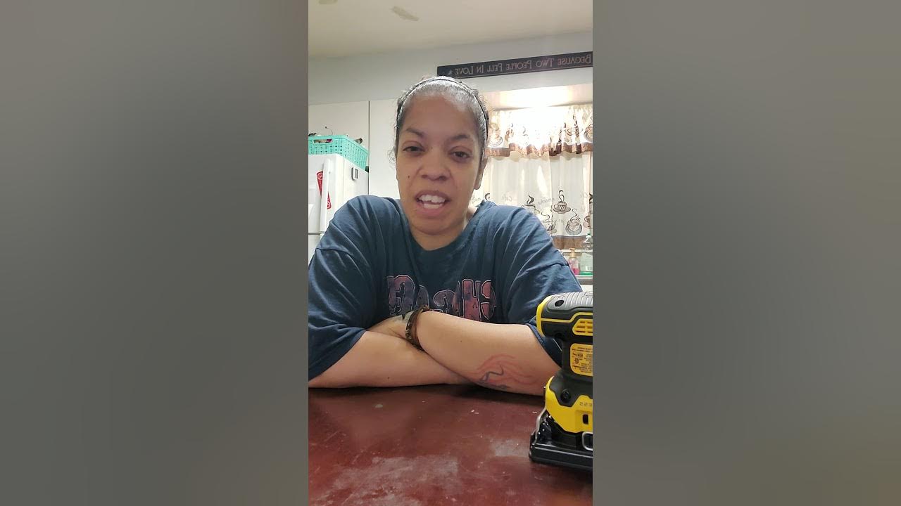 Dewalt palm cordless sander how to use and put on sand paper for rookies like me! YouTube