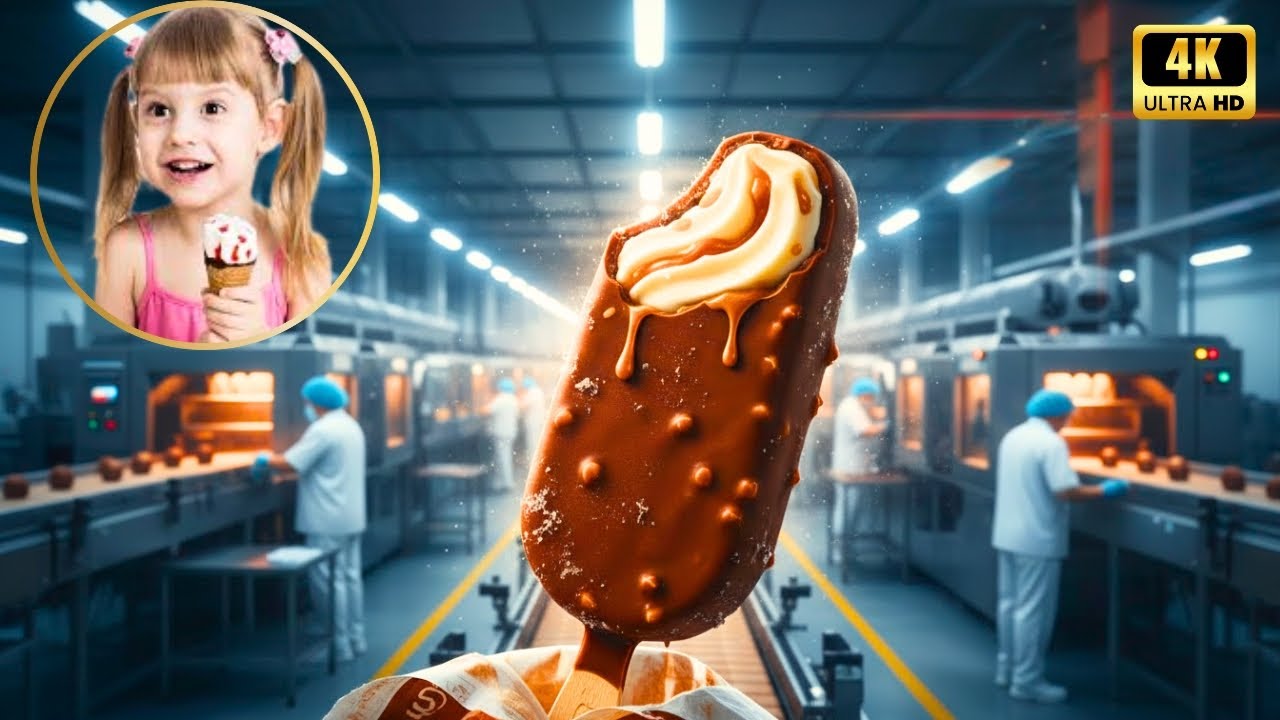 Massive Ice Cream Production: Amazing Modern Food Technology | 4K