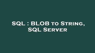 SQL : BLOB to String, SQL Server