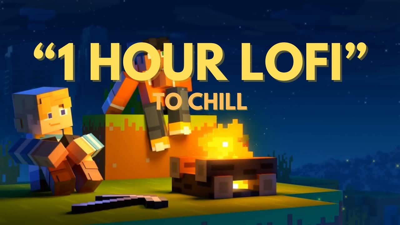 🌙 1 Hour Lofi Beats to Relax/Study • Minecraft Bonfire 🔥 & Moonlight