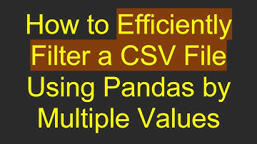 How to Efficiently Filter a CSV File Using Pandas by Multiple Values