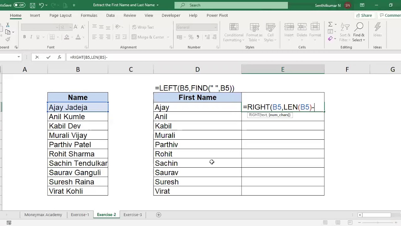 how-to-extract-the-first-name-and-last-name-youtube