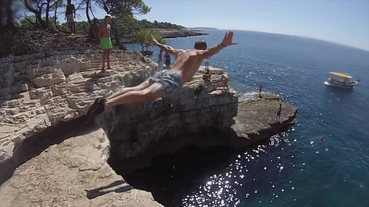 Cliff jumping pula Croatia (45 Feet) YouTube