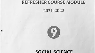 9th Social. Answer key for Refresher module.Unit-1